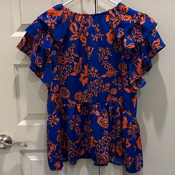 Entro Blue Floral Blouse - Picture 2 of 9